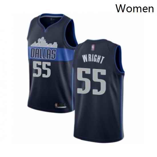 Womens Dallas Mavericks 55 Delon Wright Swingman Navy Blue Basketball Jersey Statement Edition